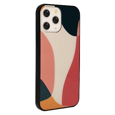 iPhone 13 Pro Max tempered glass wireless charging compatible case - abstract art