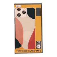 iPhone 13 Pro Max tempered glass wireless charging compatible case - abstract art