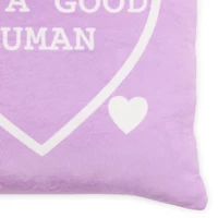 be a good human candy heart throw pillow 14in