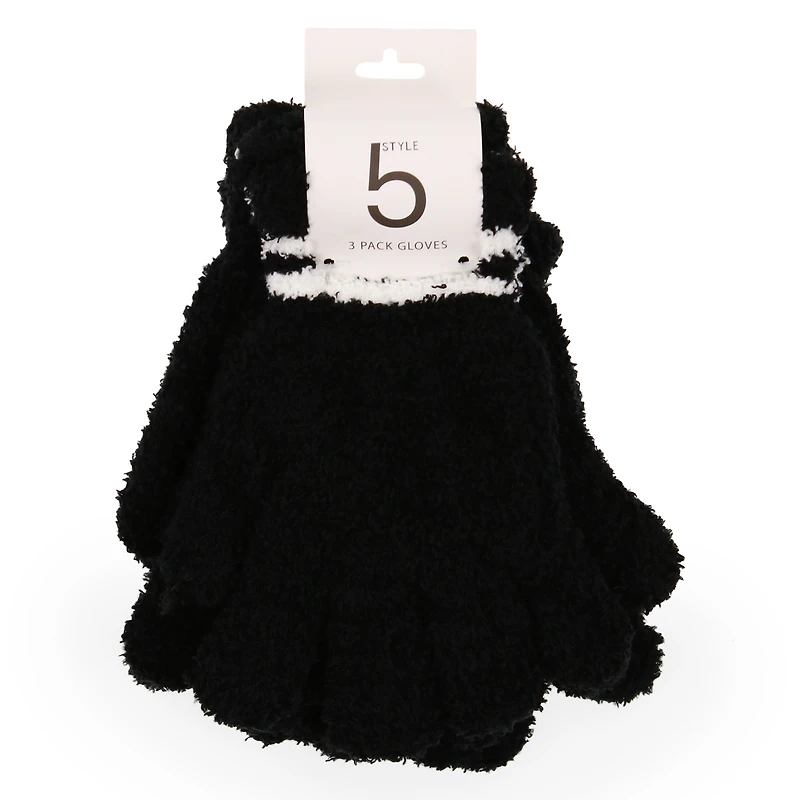 cozy knit gloves 3-pair multipack
