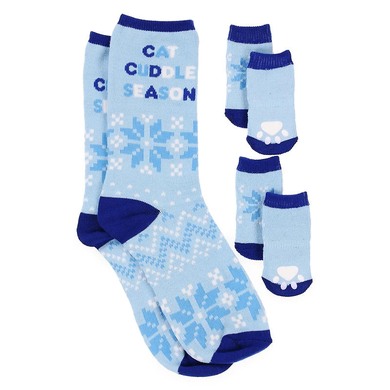 winter pet & parent matching socks set