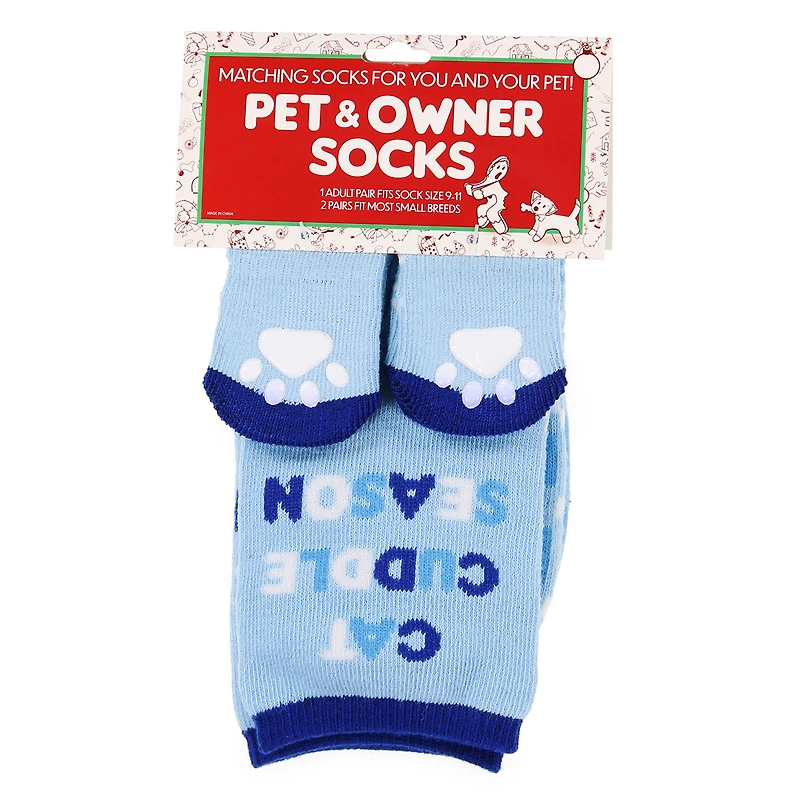 winter pet & parent matching socks set