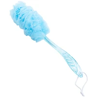 body scrub brush w/ bath pouf