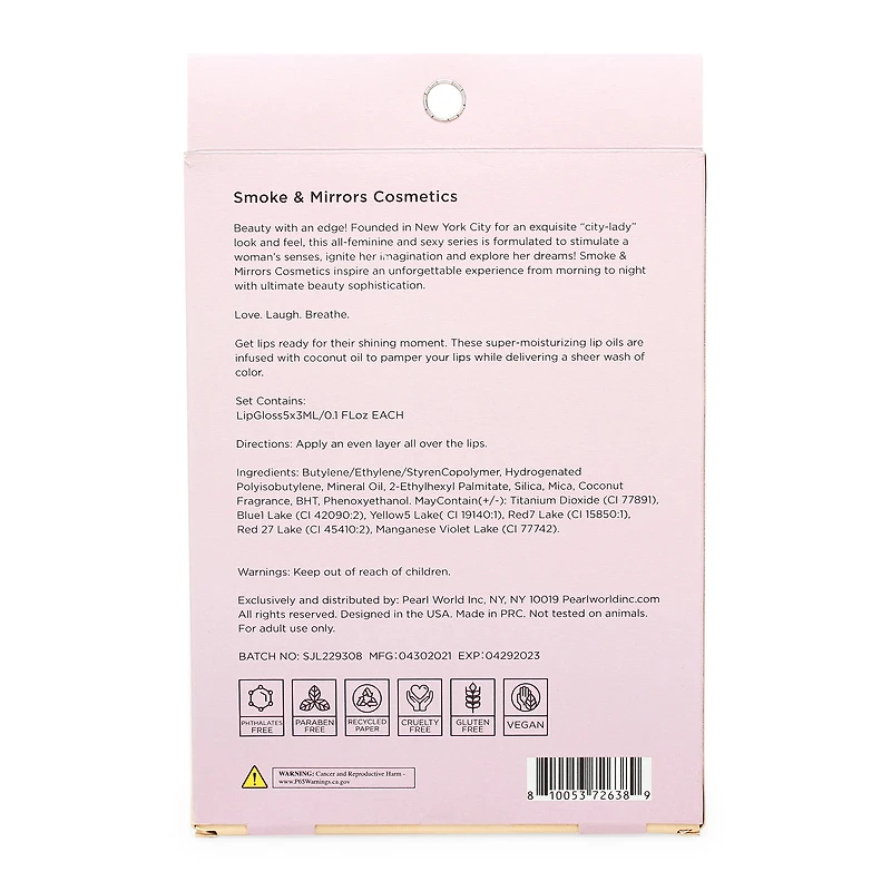 smoke & mirrors ultra-nourishing lip oil 5-piece set - coconut kiss