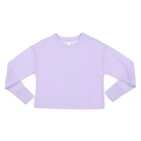 juniors lavender cropped sweatshirt top