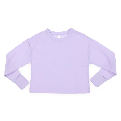 juniors lavender cropped sweatshirt top