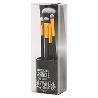 6-piece makeup brushes & holder with quote set