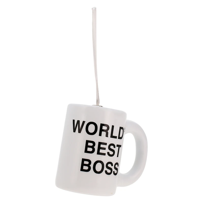 Hallmark The Office World's Best Boss coffee mug Decoupage Christmas Ornament