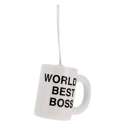 Hallmark The Office World's Best Boss coffee mug Decoupage Christmas Ornament