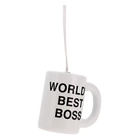 Hallmark The Office World's Best Boss coffee mug Decoupage Christmas Ornament
