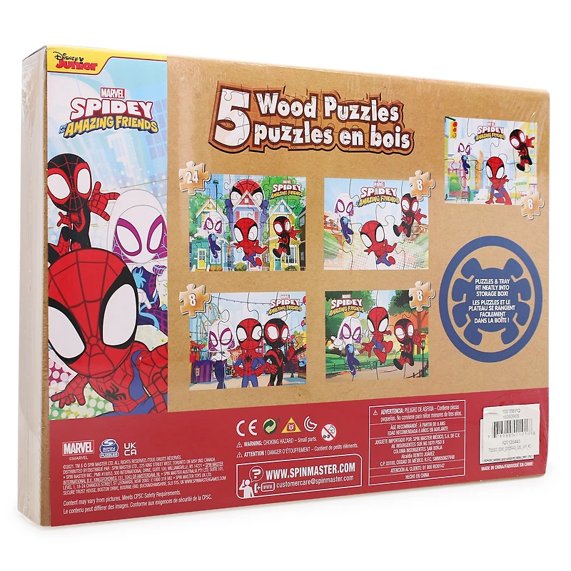 marvel® spidey and his amazing friends 5 wood puzzles set
