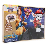 paw patrol: the movie™ 5 wood puzzles set