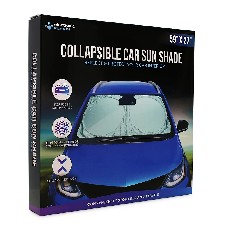 Collapsible Car Windshield Sun Shade 59in X 27in