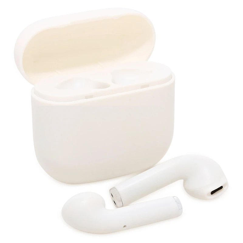 classic white bluetooth® earbuds with mic