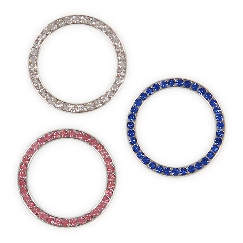 push to start rhinestone bling car 3-pack accent stickers