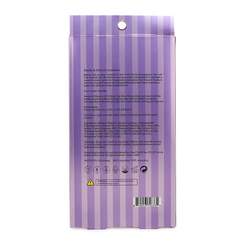 smoke & mirrors stay glossy 12-piece lip gloss set