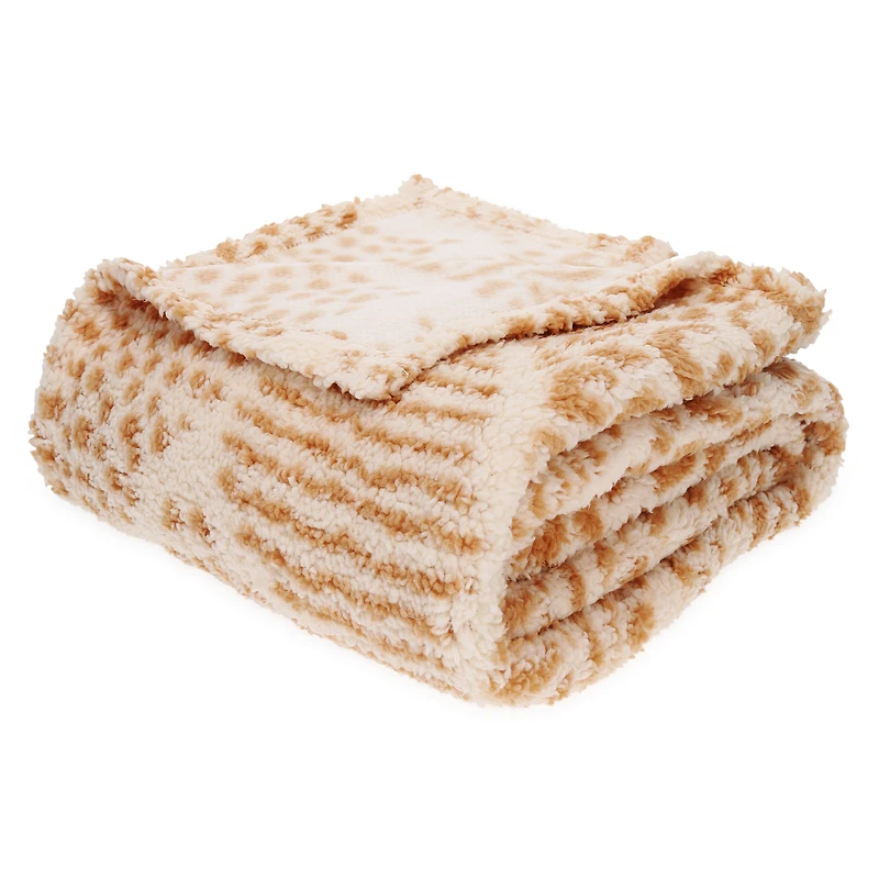 super luxe printed sherpa blanket 50in x 60in