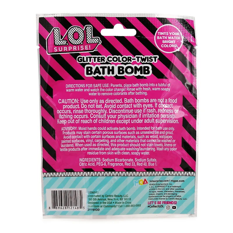 l.o.l. surprise™ glitter color-twist bath bomb