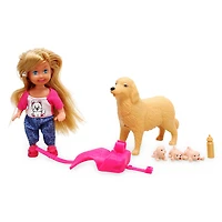 sophie sixteen newborn puppies doll & pets play set