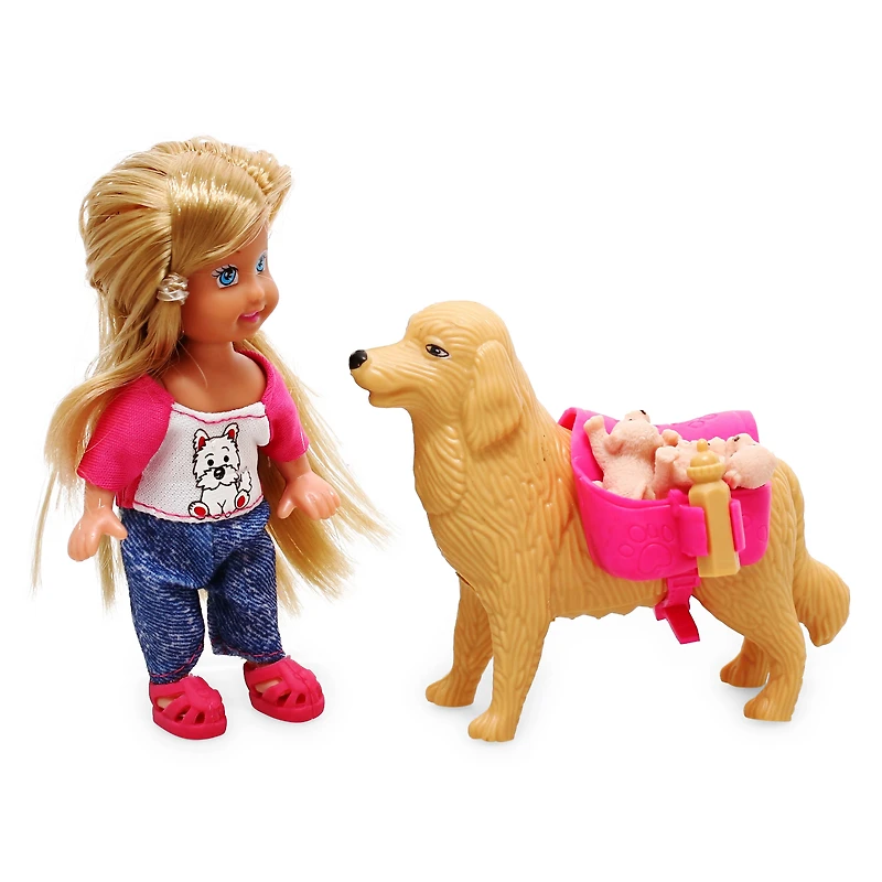 sophie sixteen newborn puppies doll & pets play set