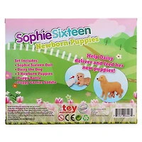 sophie sixteen newborn puppies doll & pets play set
