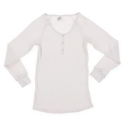 juniors gray rib knit henley lounge top