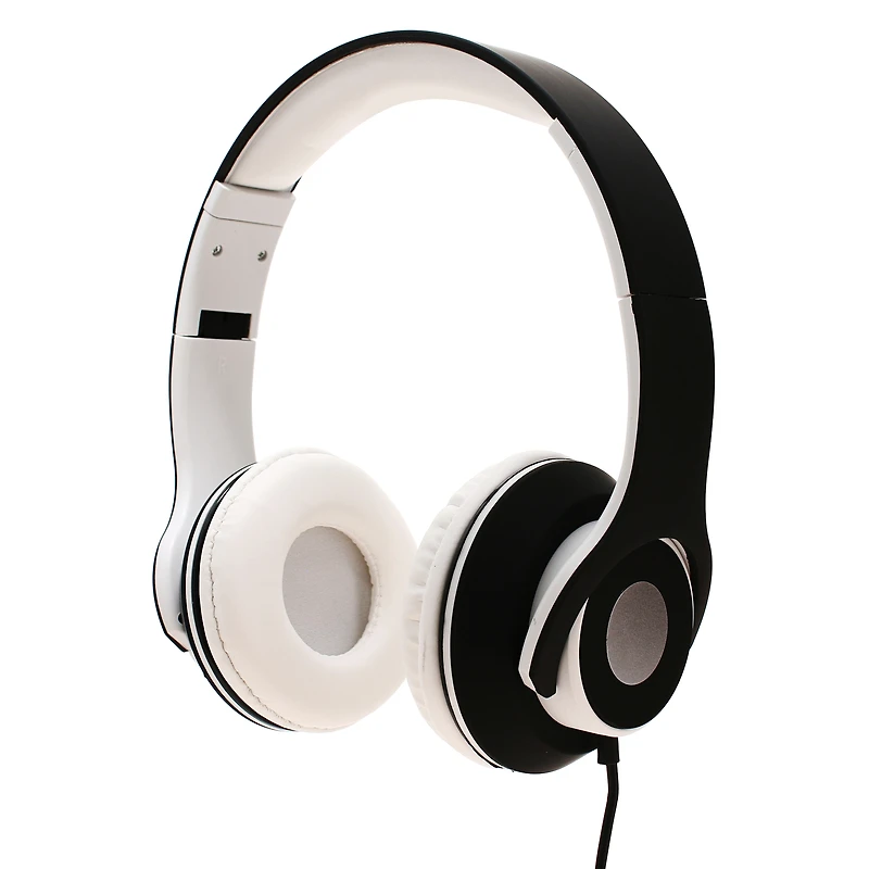 dj-style wired headphones with mic - green & black