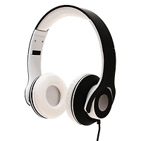 dj-style wired headphones with mic - green & black