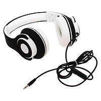 dj-style wired headphones with mic - green & black