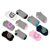 ladies low cut ankle socks 10-pack - tie dye
