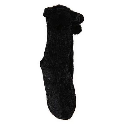 chenille & faux fur cabin socks