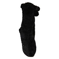 chenille & faux fur cabin socks