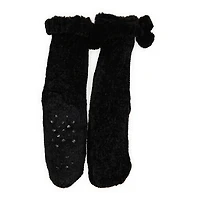 chenille & faux fur cabin socks