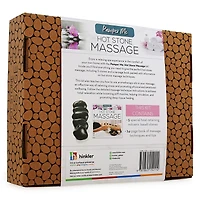 hot stone massage kit with book & volcanic basalt stones