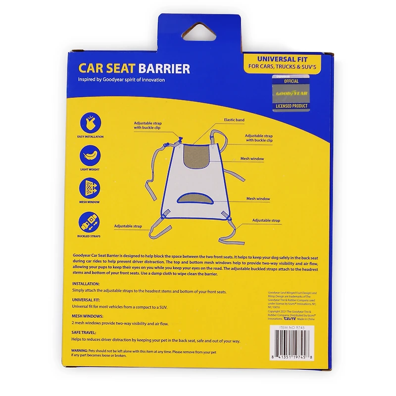 goodyear® car seat barrier for pets