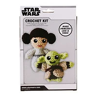 star wars™ crochet kit - make your own princess leia & yoda crochet figures