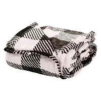 plaid fleece throw blanket 50in x 60in