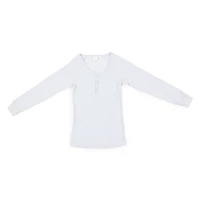 juniors blue rib knit henley lounge top