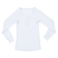 juniors blue rib knit henley lounge top