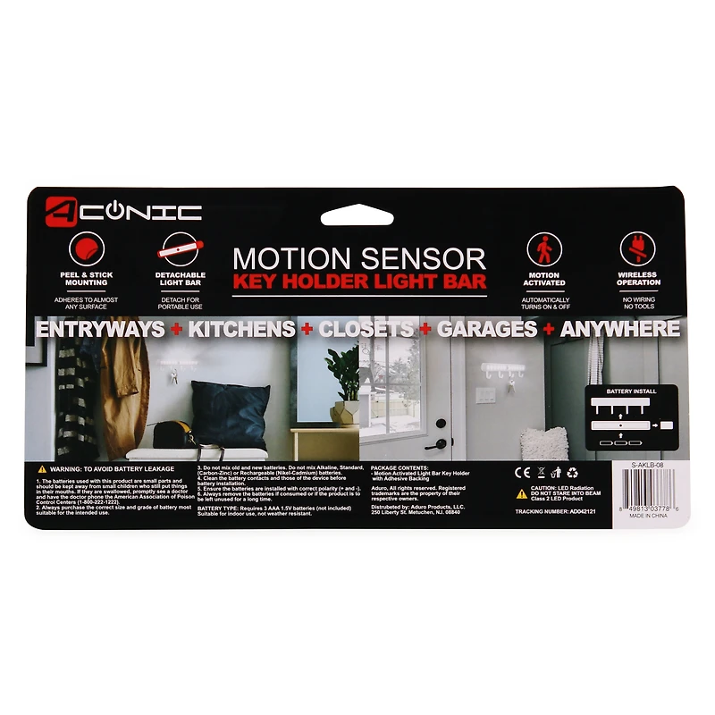 motion sensor key holder light bar