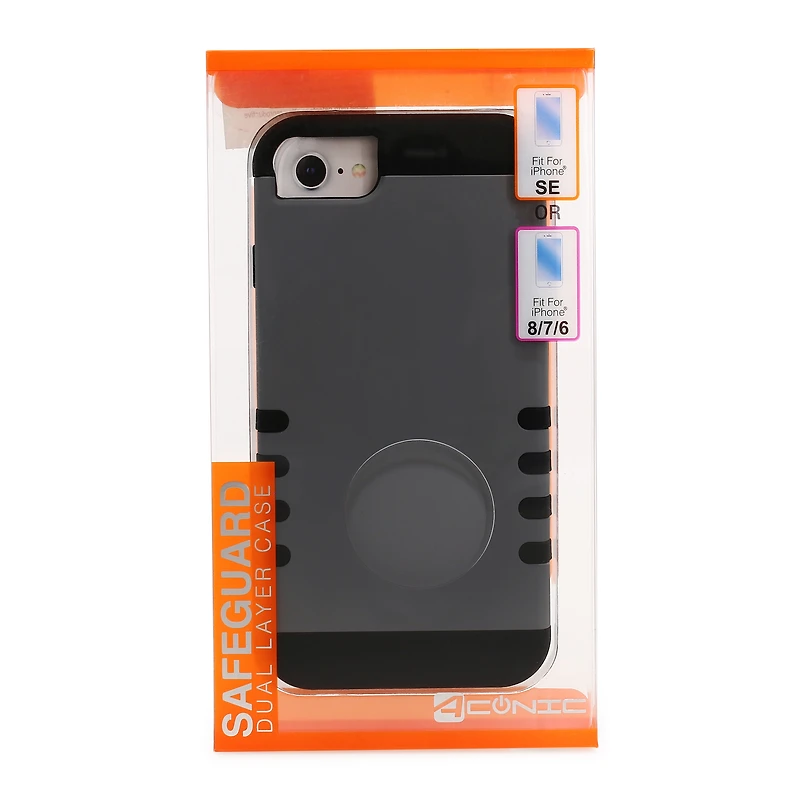 iPhone SE/8/7/6 safeguard dual layer case - gray
