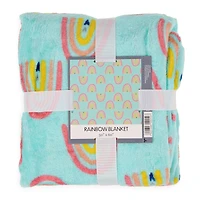 plush rainbow icon throw blanket 50in x 60in