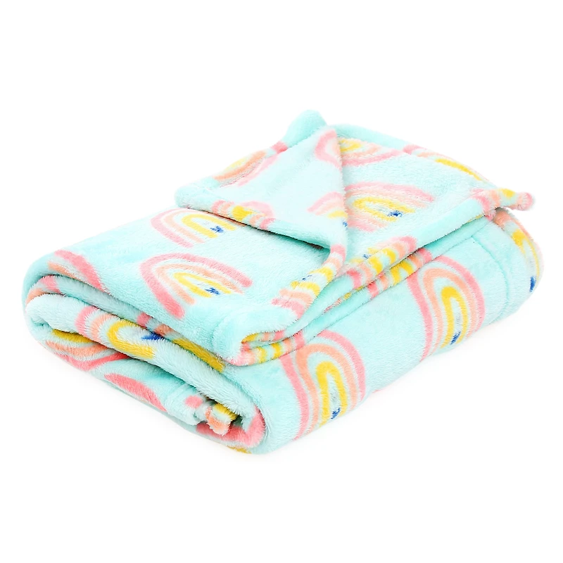 plush rainbow icon throw blanket 50in x 60in
