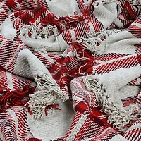 plaid light cotton throw blanket 50in x 60in