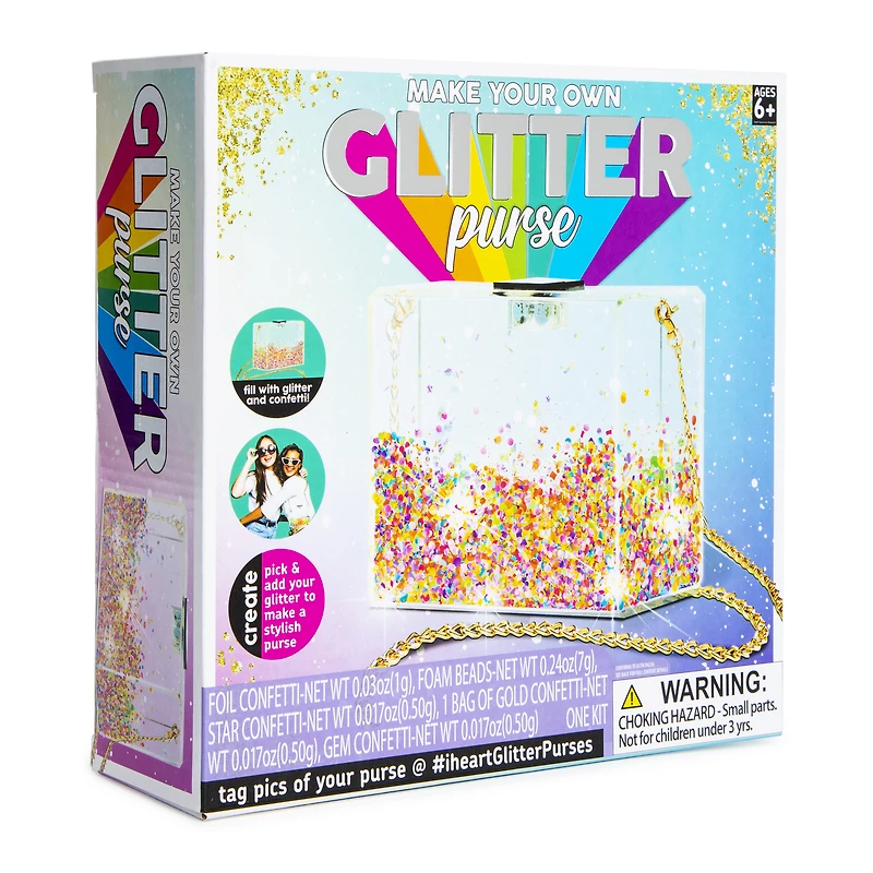 make your own glitter purse DIY kit