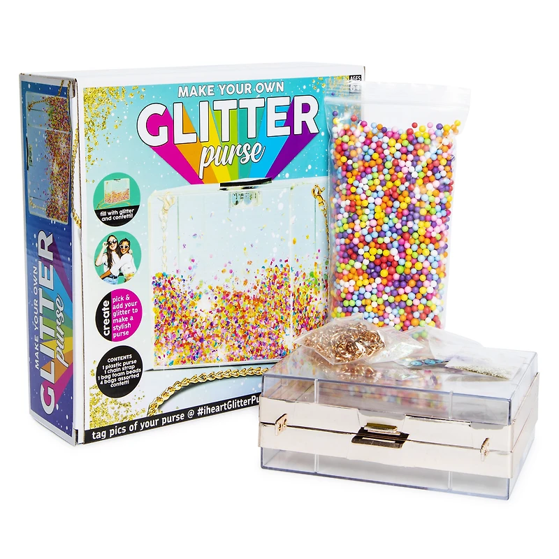 make your own glitter purse DIY kit