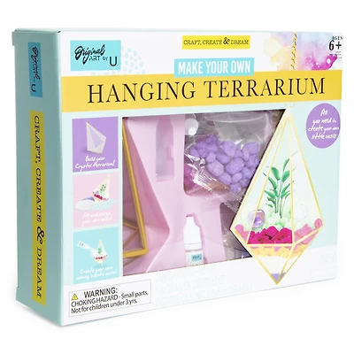 make your own hanging terrarium w/ crystals kit