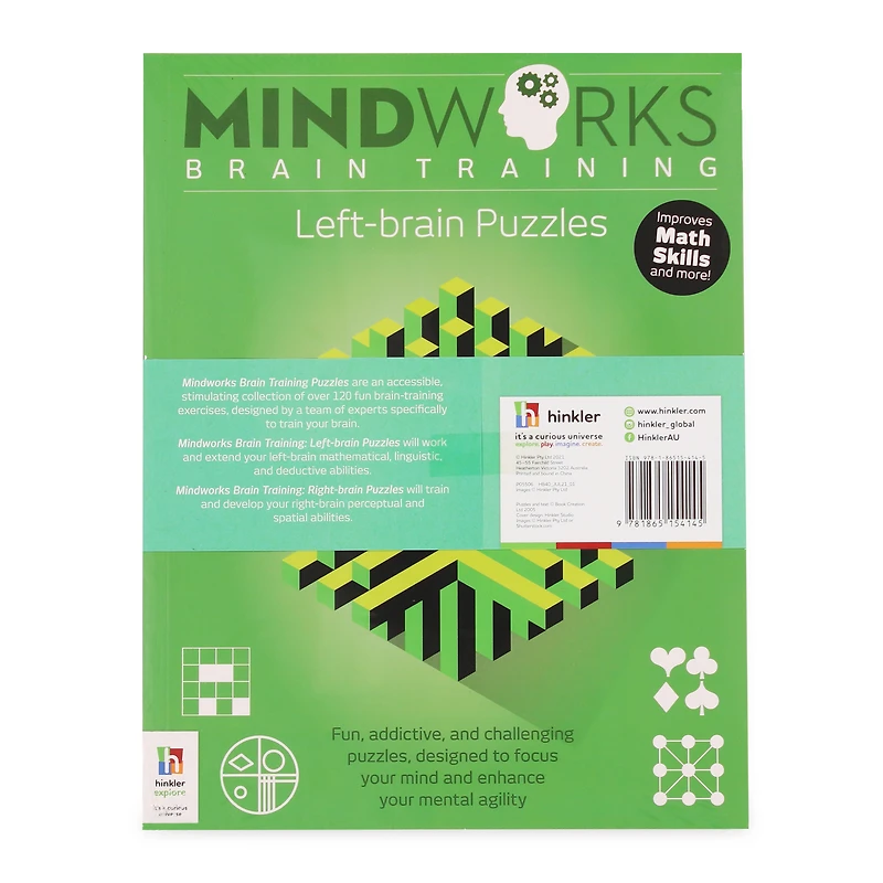 mindworks training puzzle books bundle - left brain & right brain puzzles