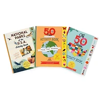 kid's world activity book bundle: national parks, maps of the world, the 50 states