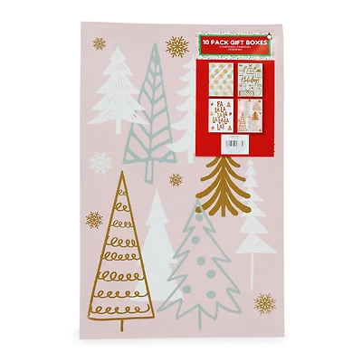 glitter holiday gift boxes 10-count, assorted sizes